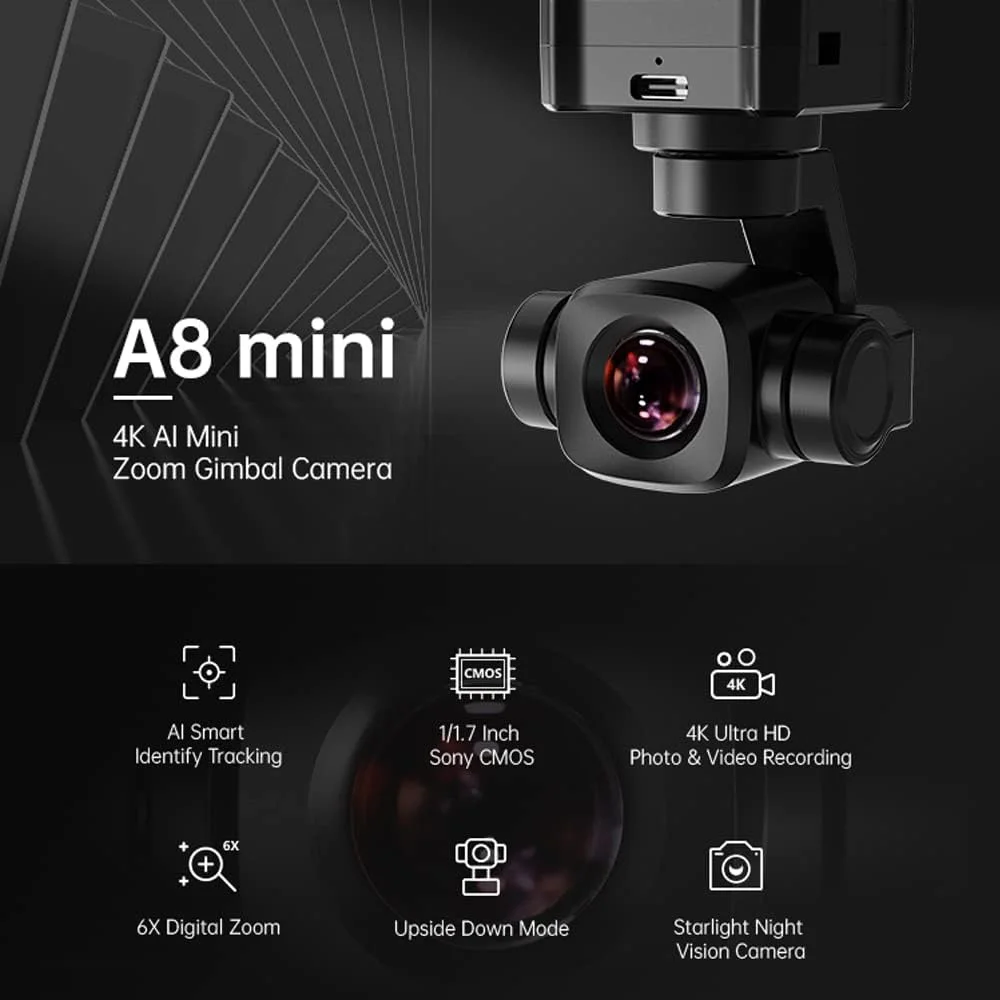 SIYI A8 Mini 4K 8MP Gimbal Cam - Drone Camera Vlog review and price