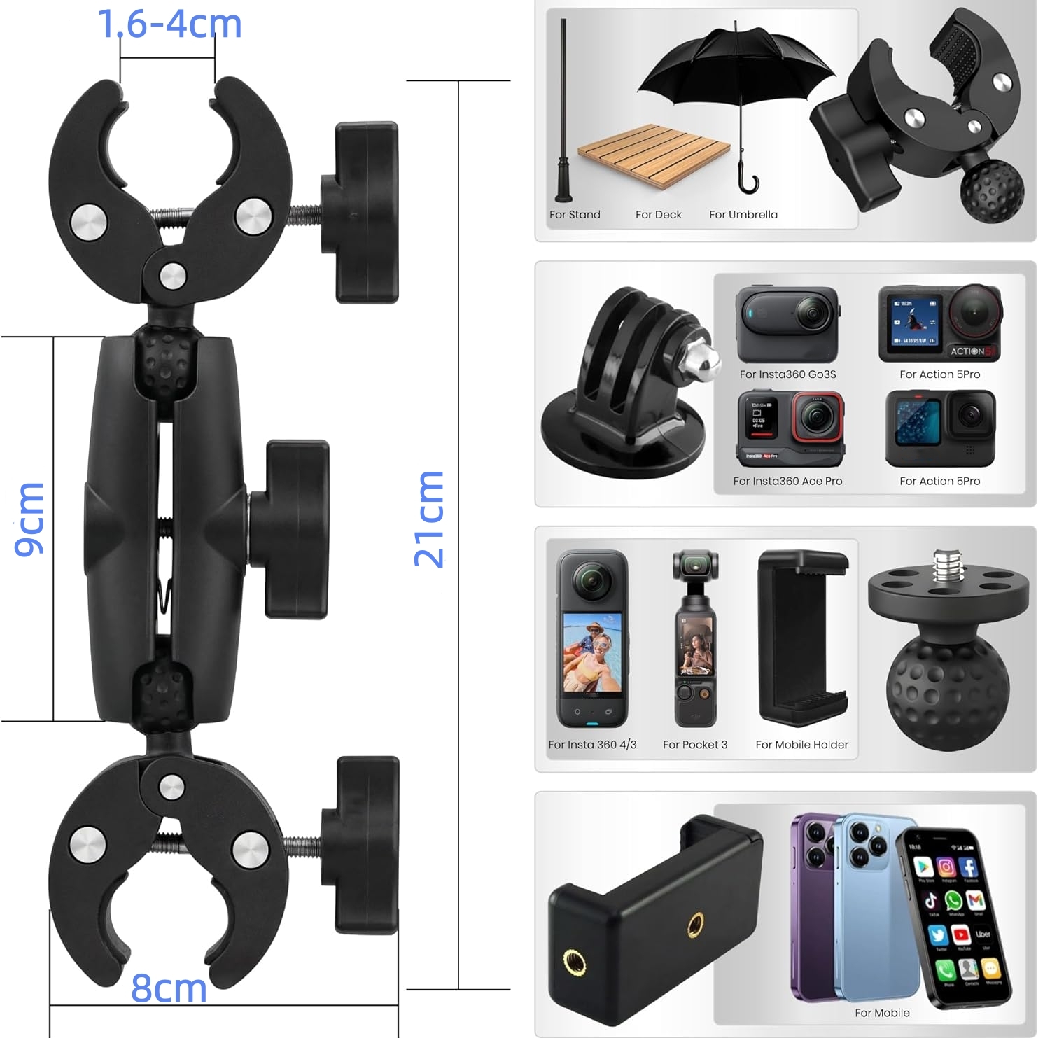 Double Clip Crab Super Clamp C - Drone Camera Action review and price